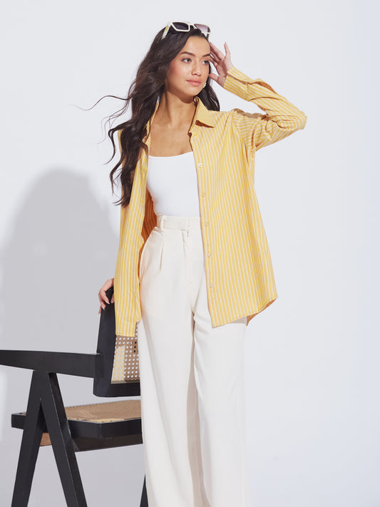 Butter Yellow Striped Shirt