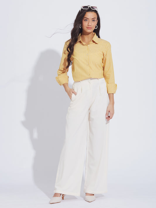Butter Yellow Striped Shirt