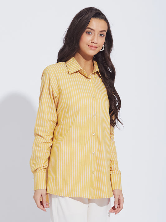 Butter Yellow Striped Shirt