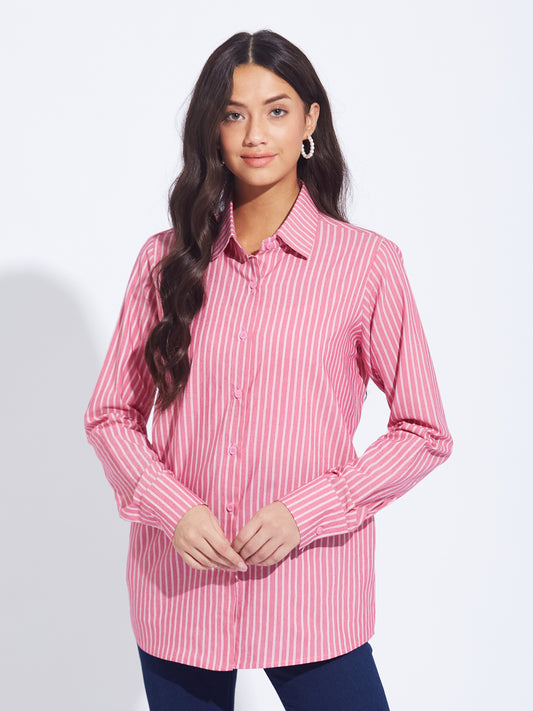 Pink Striped Button Down Shirt