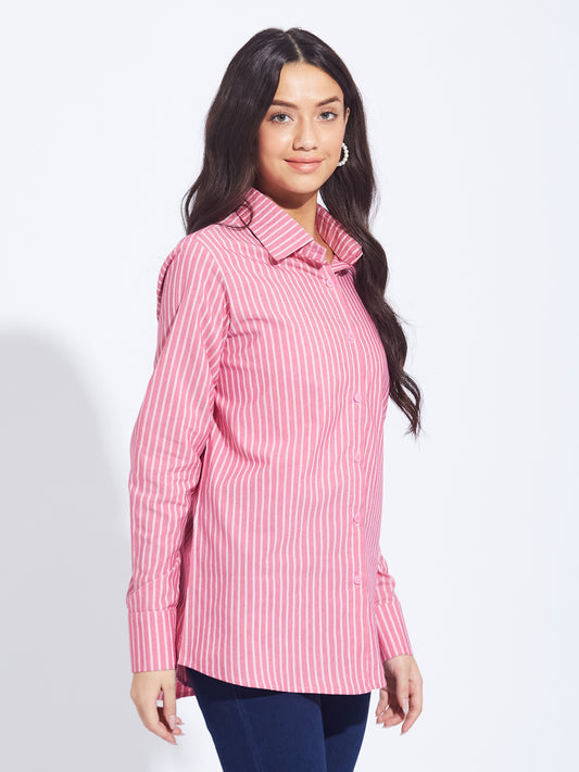 Pink Striped Button Down Shirt