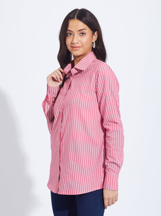 Pink Striped Button Down Shirt
