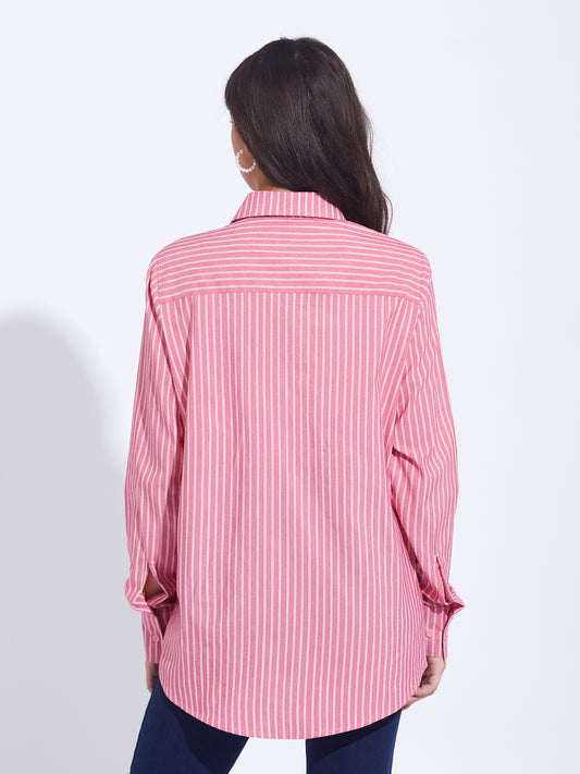 Pink Striped Button Down Shirt