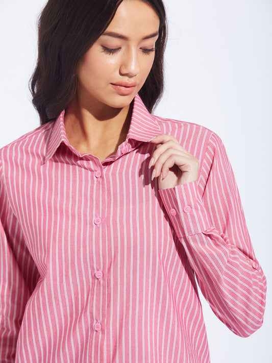 Pink Striped Button Down Shirt