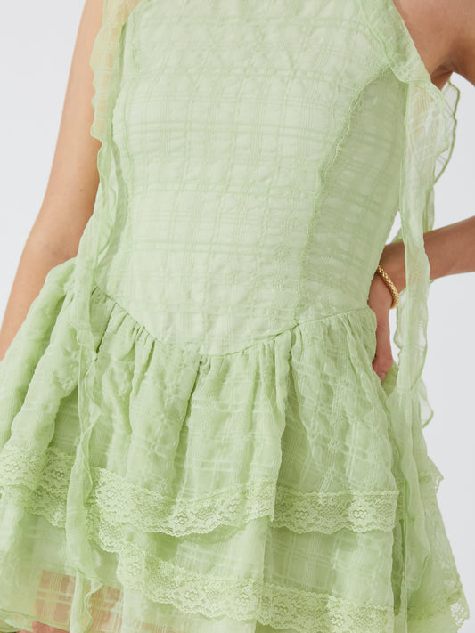 Lime Orchid Halter Dress