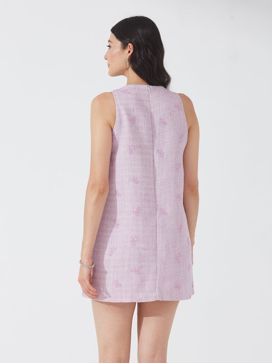 Lilac Textured Mini Shift Dress