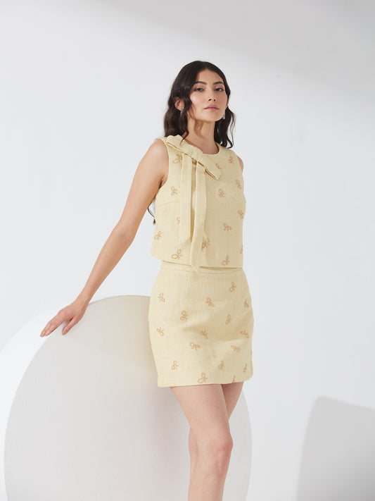 Sunlit Bow Tweed Co-ord Set