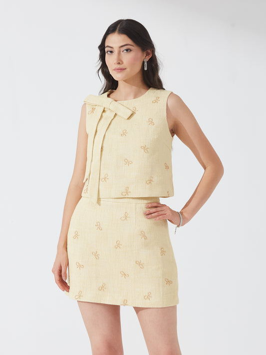 Sunlit Bow Tweed Co-ord Set
