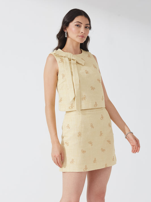 Sunlit Bow Tweed Co-ord Set