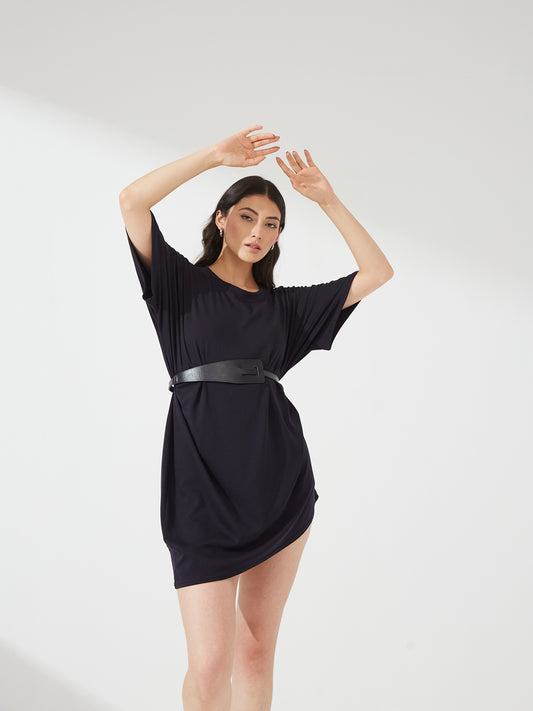 T-shirt dress with belt
