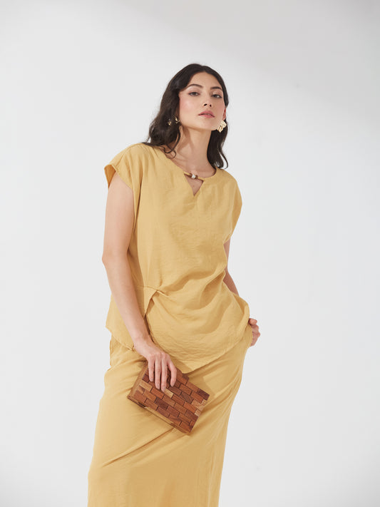 Golden Mustard Draped Set