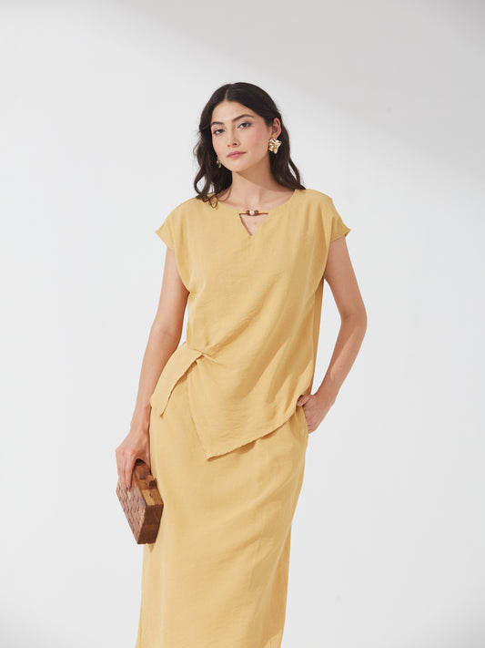 Golden Mustard Draped Set