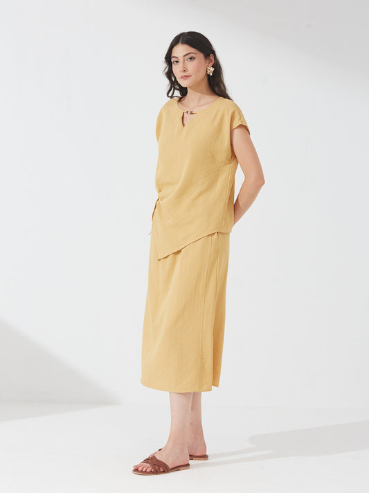Golden Mustard Draped Set