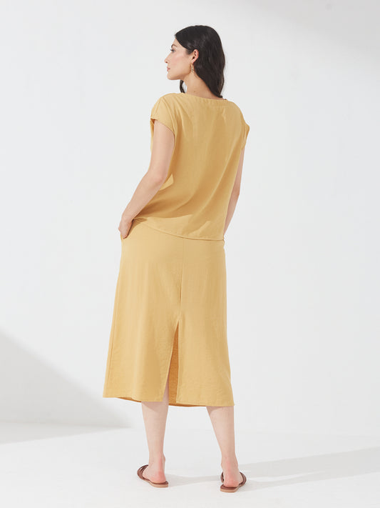 Golden Mustard Draped Set