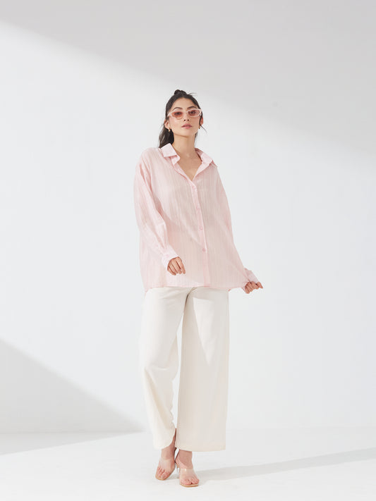 Pixie Pastel Pink Sequin Shirt