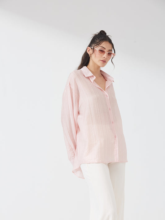 Pixie Pastel Pink Sequin Shirt