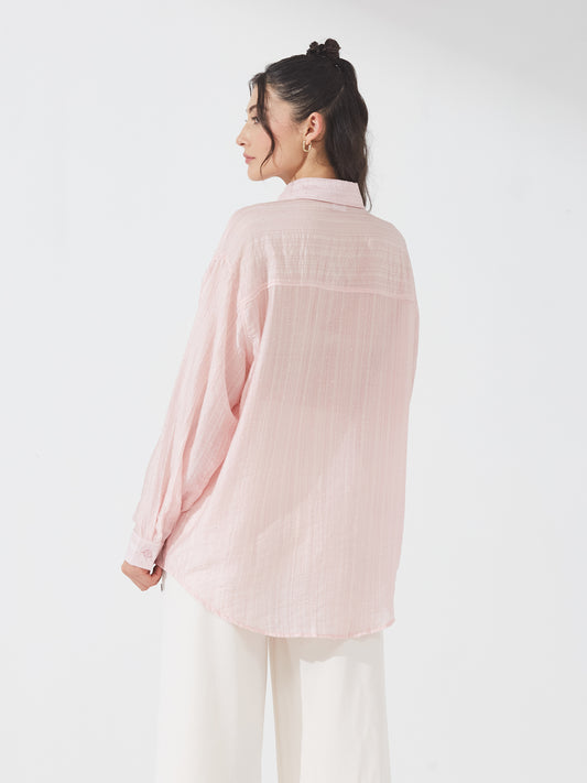 Pixie Pastel Pink Sequin Shirt