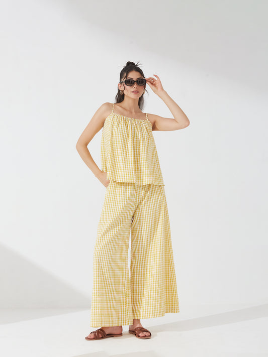Sunny Checkered Yellow Co-ord Set