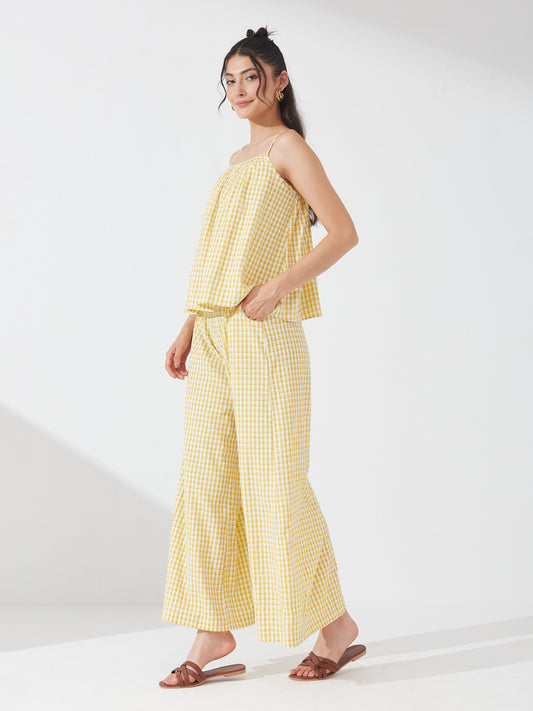 Sunny Checkered Yellow Co-ord Set