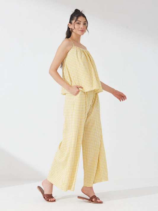 Sunny Checkered Yellow Co-ord Set