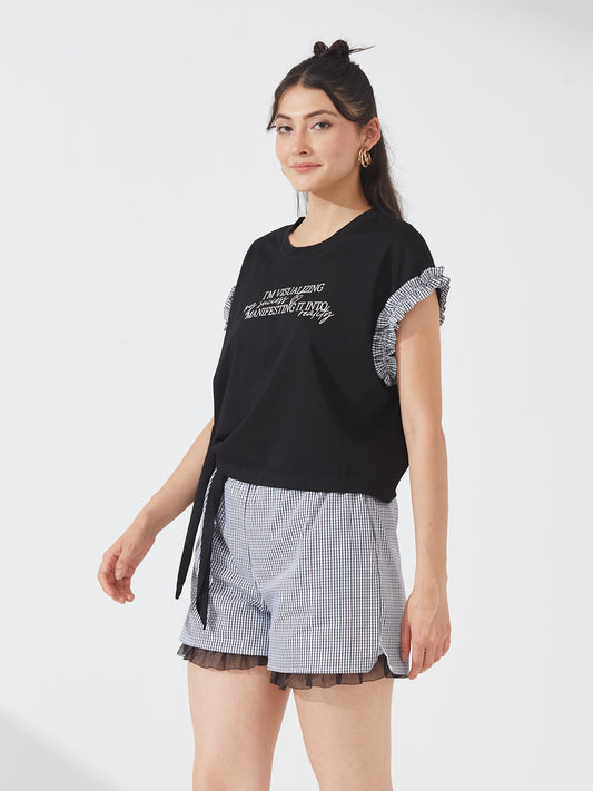 Monochrome Slogan Co-ord Set