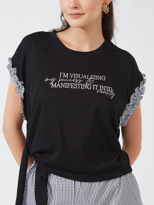 Monochrome Slogan Co-ord Set