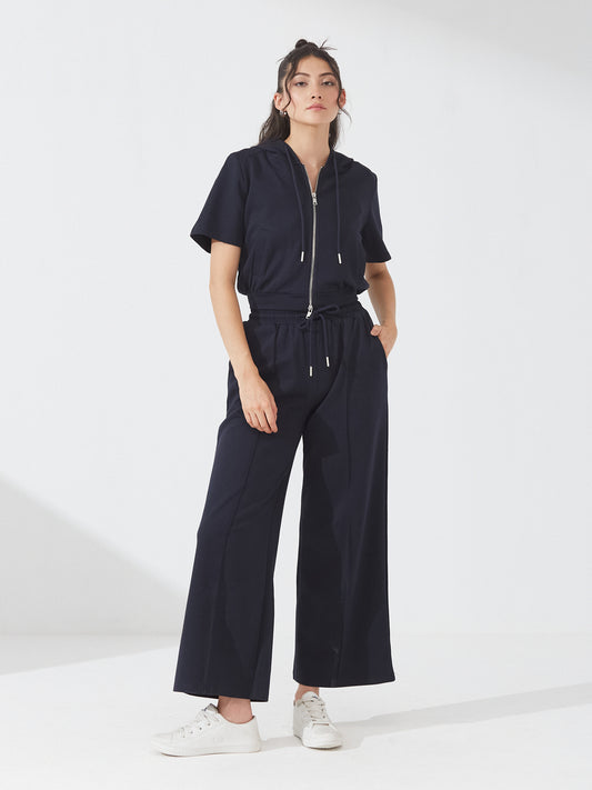 Navy Blue Zipped Lounge Co-ord (SET of 3)