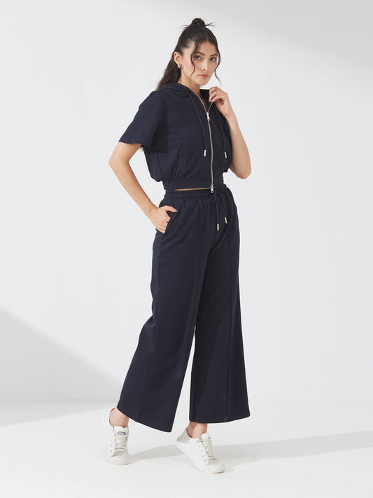 Navy Blue Zipped Lounge Co-ord (SET of 3)