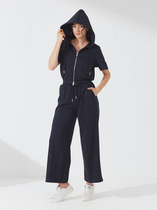 Navy Blue Zipped Lounge Co-ord (SET of 3)