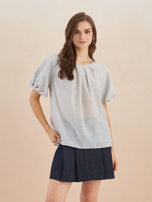 Linen top with belt