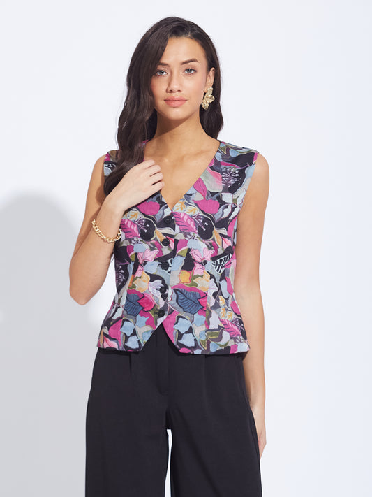 V Neck Sleeveless Waistcoat
