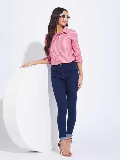 Pink Striped Button Down Shirt
