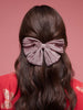 Mauve Textured Fabric Hair Bow Clip in Soft Pleated Style