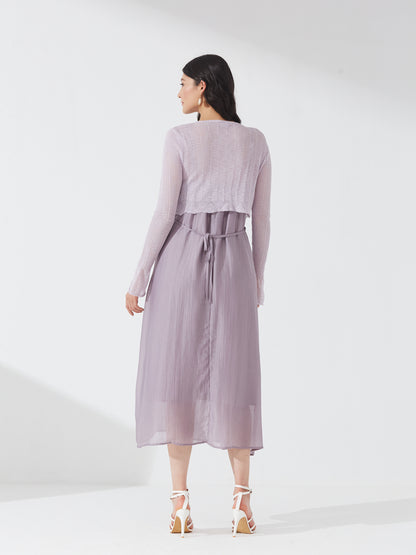Lavender Bloom Dress with Shrug