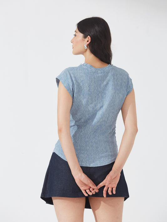 Powder Blue Textured Pearl Top