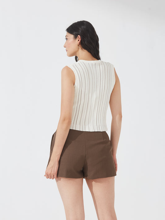 Ivory Ribbed Vest