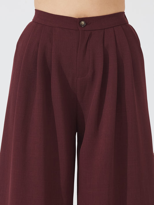 Maroon Buttoned Waistcoat Co-ord