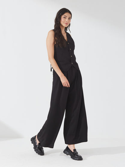 Chic Black Sleeveless Co-ord Set