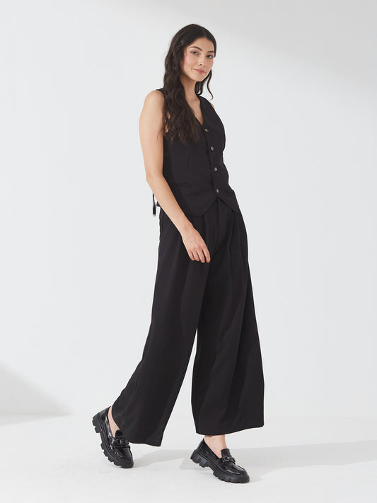 Chic Black Sleeveless Co-ord Set