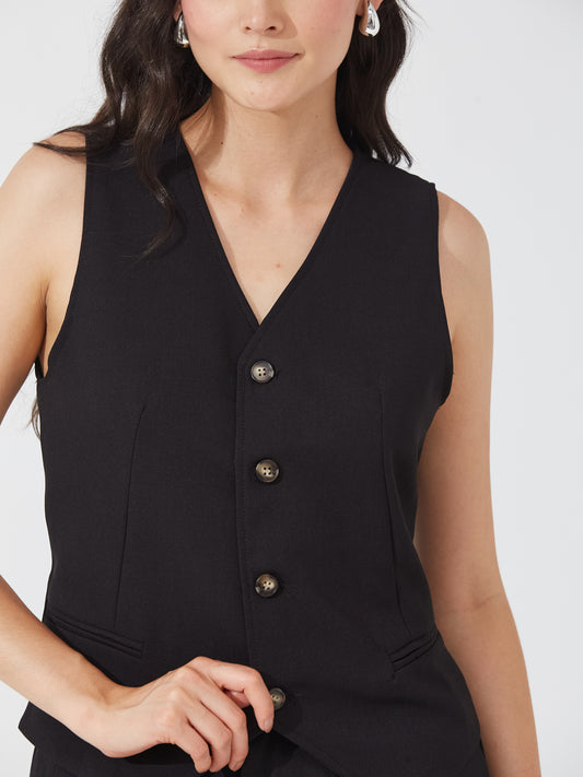 Chic Black Sleeveless Co-ord Set
