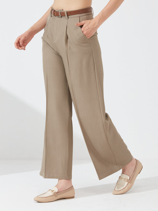 Tailored Pants with tan belt