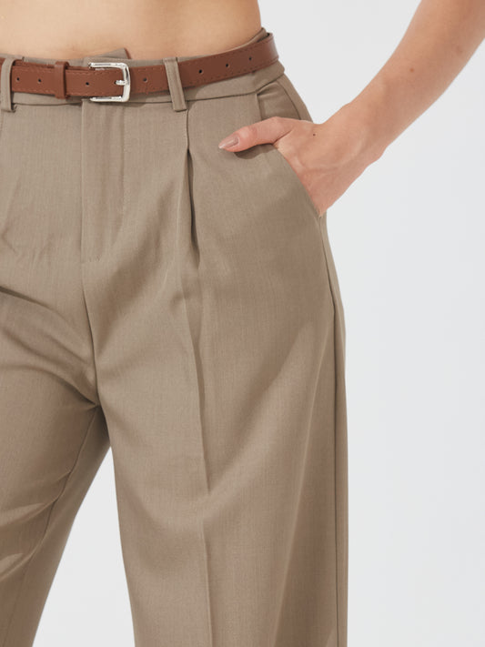 Tailored Pants with tan belt