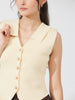 Butter Yellow Buttoned Vest Top