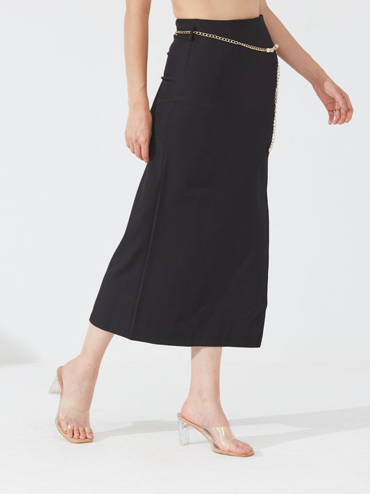 Chic Black Slit Skirt