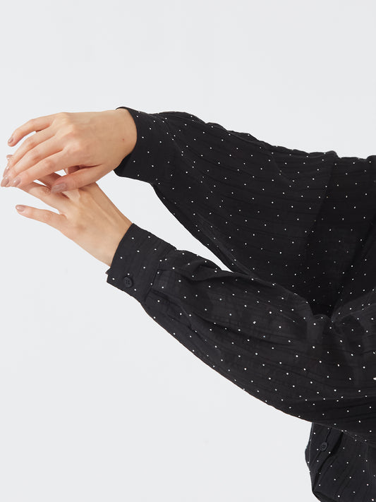 Black Sequin Detail Shirt