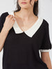Monochrome Knit Collar Top
