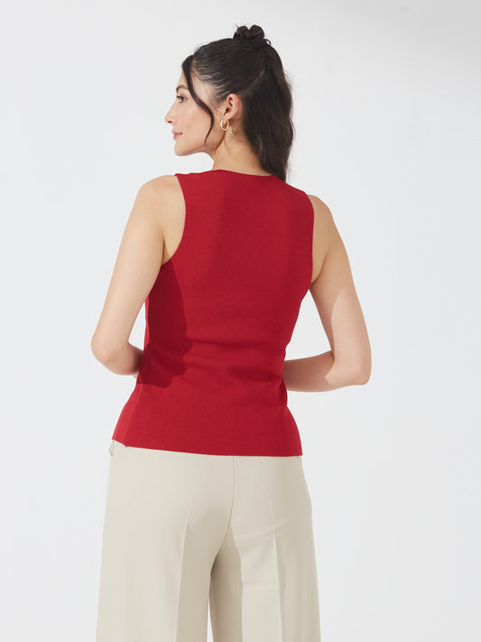 Scarlet Button Down Vest