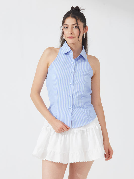 Pinstripe Halter Shirt