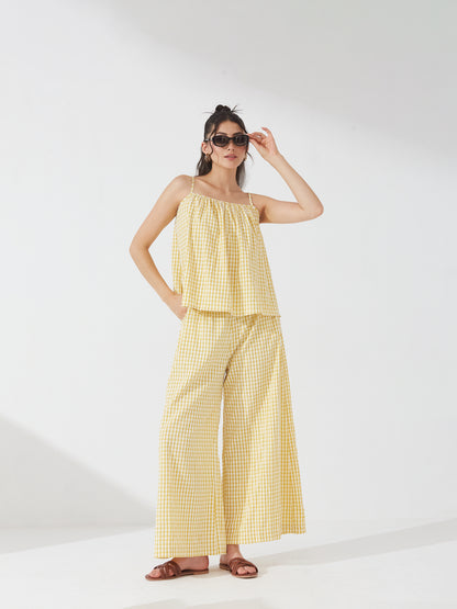 Sunny Checkered Yellow Co-ord Set