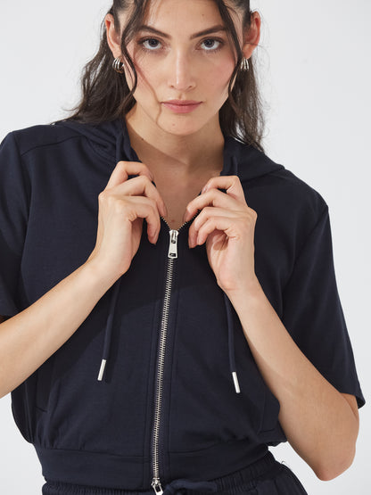 Navy Blue Zipped Lounge Co-ord (SET of 3)